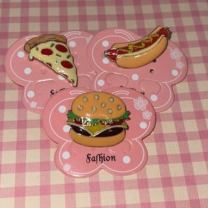 cute kawaii food metal pins set